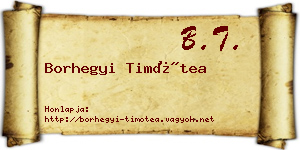 Borhegyi Timótea névjegykártya